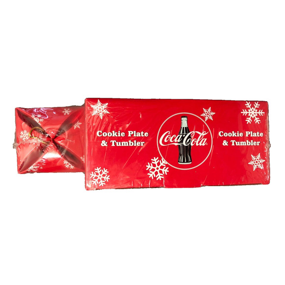 Vintage 1998 Coca Cola Santa Cookie Plate & Tumbler w/ Holiday Ornament NIB - Picture 5 of 6